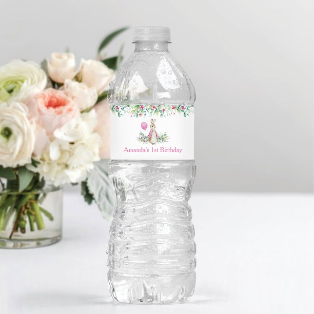 Peter Rabbit Birthday Water Bottle Label (Creator Uploaded)