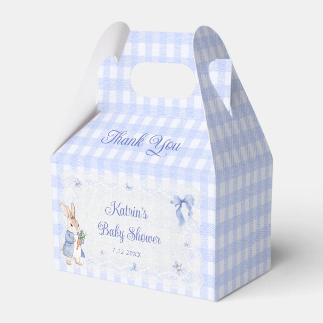 Peter Rabbit Blue Baby Shower Favour Box (Back Side)