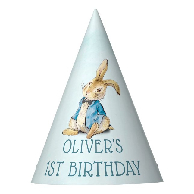 Peter Rabbit Blue Boy Birthday Paper Party Hat (Front)