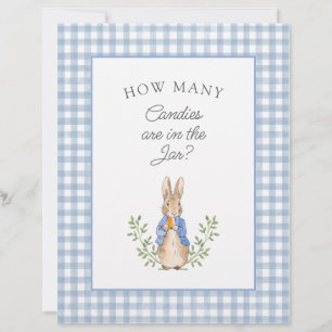 Peter Rabbit Blue Gingham Baby Shower Game Sign