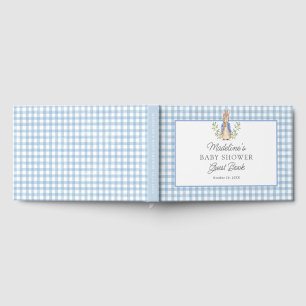 Peter Rabbit Blue Gingham Baby Shower Guest Book