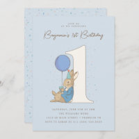 Peter Rabbit | Boy 1st Birthday Blue Confetti