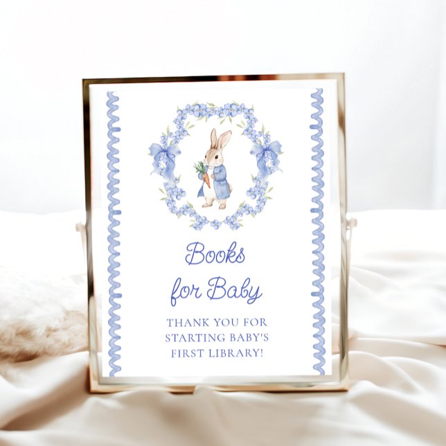 Peter Rabbit Boy Baby Shower Books for Baby Poster (Creator Uploaded)