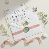 Peter Rabbit Boy Baby Shower Family Recipe Card