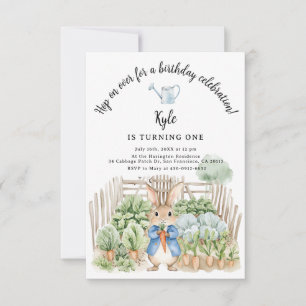 Peter Rabbit Cabbage Patch Vegetables Birthday   Invitation