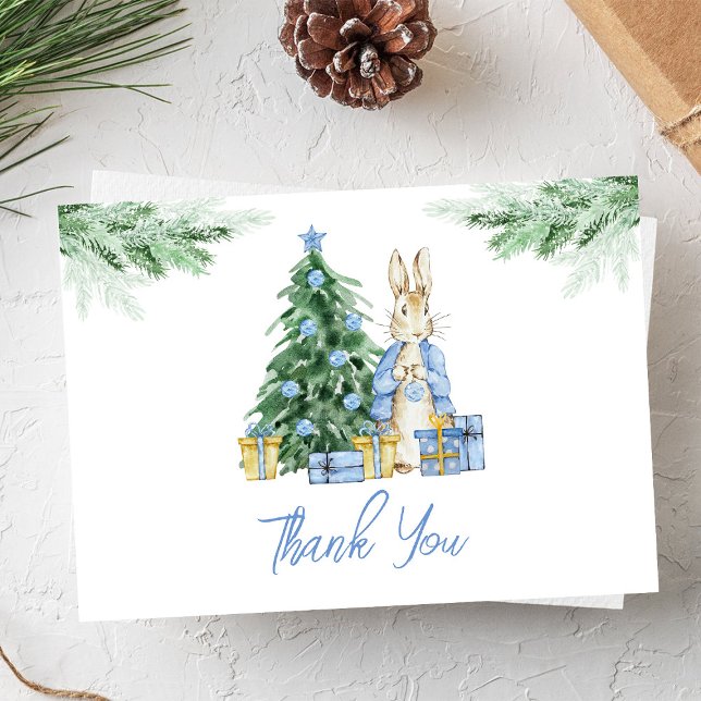 Peter Rabbit Christmas Baby Shower Thank You Card (Creator Uploaded)