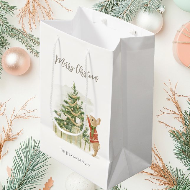 Peter Rabbit Christmas tree  Medium Gift Bag (Creator Uploaded)