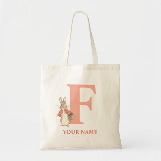 Peter Rabbit | Custom Flopsy - Letter F Tote Bag (Front)