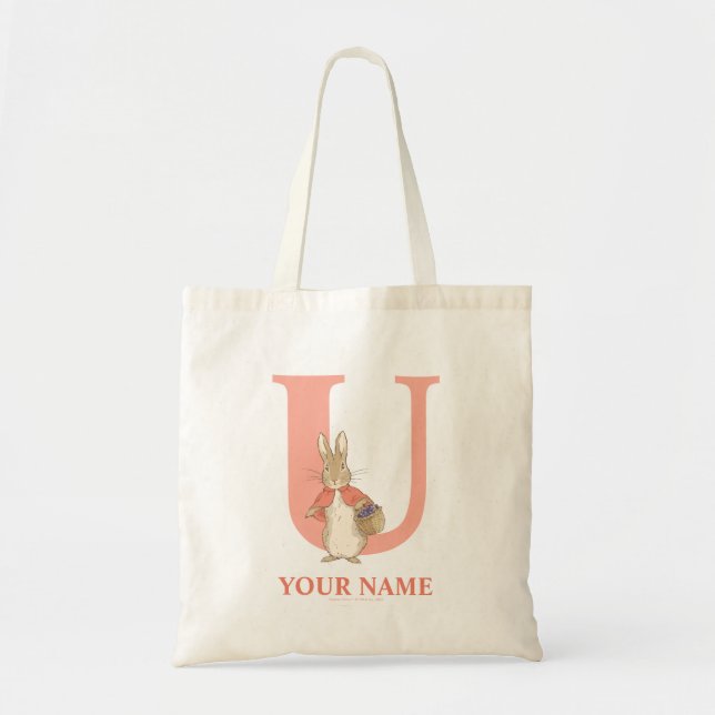 Peter Rabbit | Custom Flopsy - Letter U Tote Bag (Front)