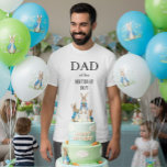 Peter Rabbit Dad of the Birthday Boy Party Family  T-Shirt<br><div class="desc">Celebrate your little boy’s special day with this “Dad of the Birthday Boy” T-shirt, featuring a charming Peter Rabbit illustration! Perfect for birthday parties, family photos, or themed celebrations, this tee shows off your pride as a dad in a fun and playful way. Made from soft, comfortable fabric, it’s a...</div>