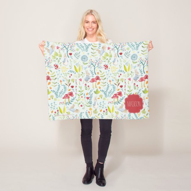Peter Rabbit | Enchanted Watercolor Pattern Fleece Blanket (In Situ)