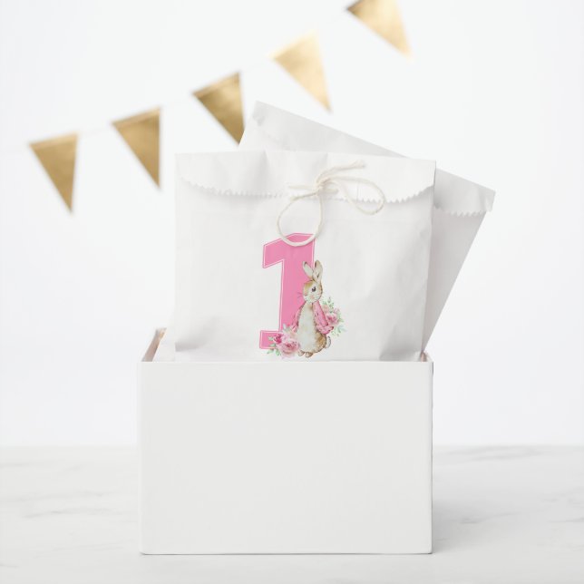 Peter Rabbit | First Birthday Pink Favour Bags (Party)