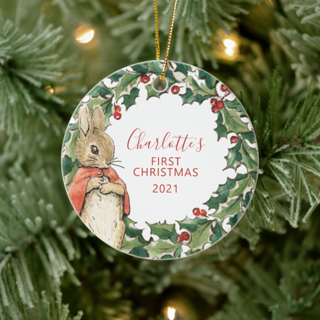 Peter Rabbit - Flopsy | 1st Christmas Ceramic Tree Decoration (Tree)