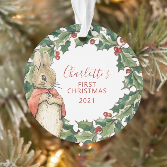 Peter Rabbit - Flopsy | 1st Christmas Photo Ornament (Tree)