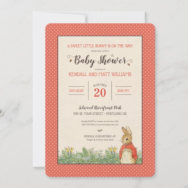 Peter Rabbit - Flopsy | Girl Baby Shower Invitation (Front)