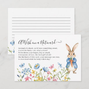 Peter Rabbit Floral Wish On a Notecard Baby Shower