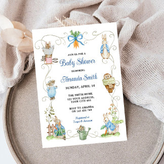 Peter Rabbit Friends Baby Shower Invitation