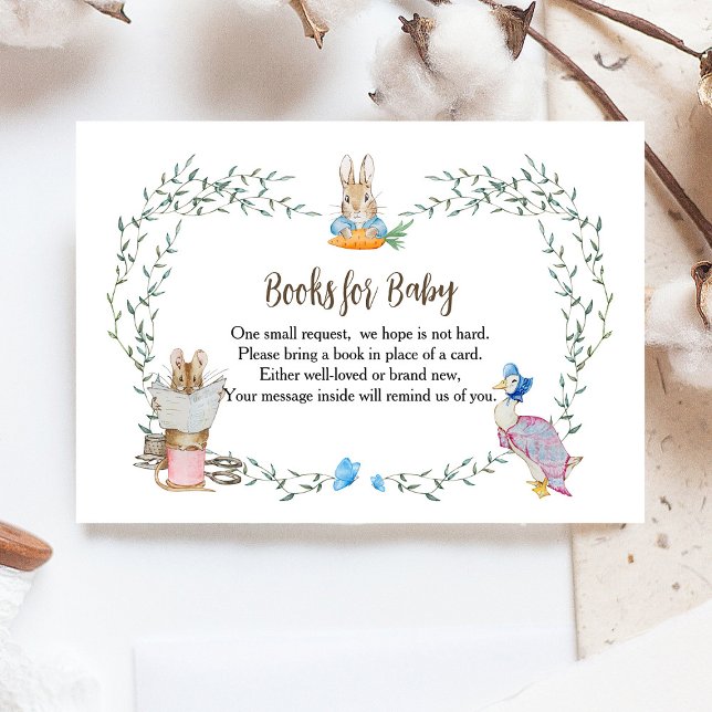 Peter Rabbit Friends Books For Baby RSVP Card (Creator Uploaded)