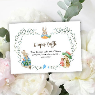 Peter Rabbit Friends Diaper Raffle RSVP Card