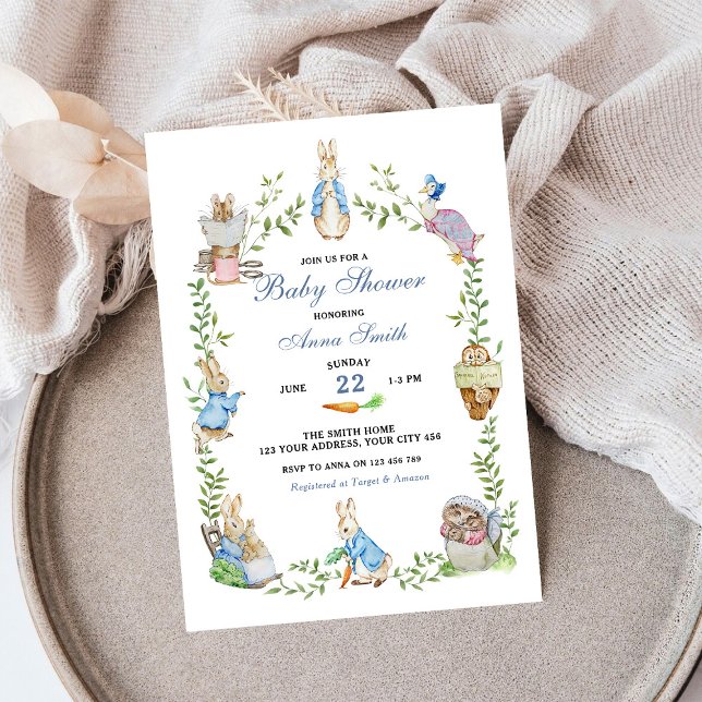 Peter Rabbit Garden Baby Shower Invitation (Creator Uploaded)