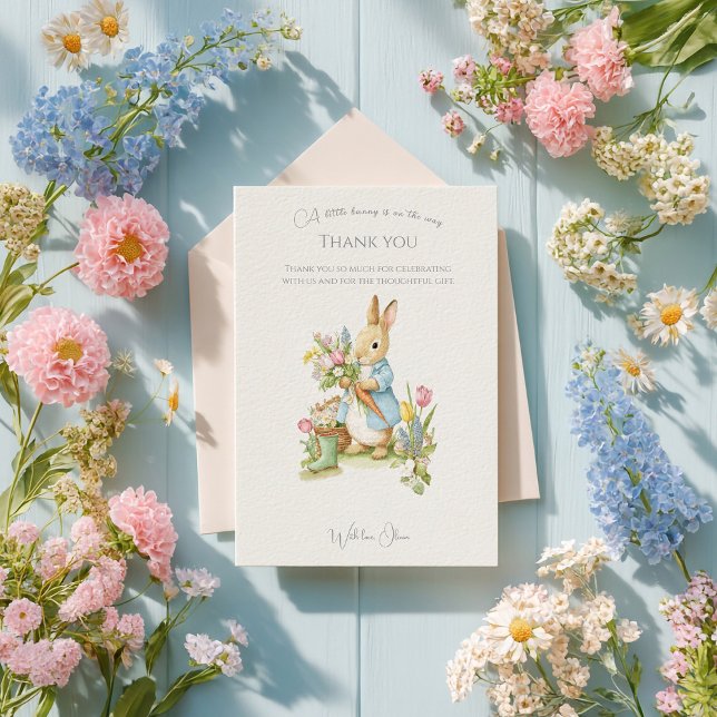 Peter Rabbit Garden Baby Shower Thank You Card (Creator Uploaded)