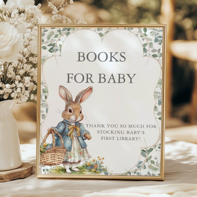 Peter Rabbit Girl Baby Shower Books For Baby Poster (Creator Uploaded)