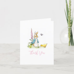Peter Rabbit Girl Baby shower folded Thank you