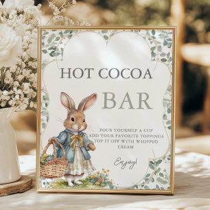 Peter Rabbit Girl Baby Shower Hot Cocoa Bar Poster