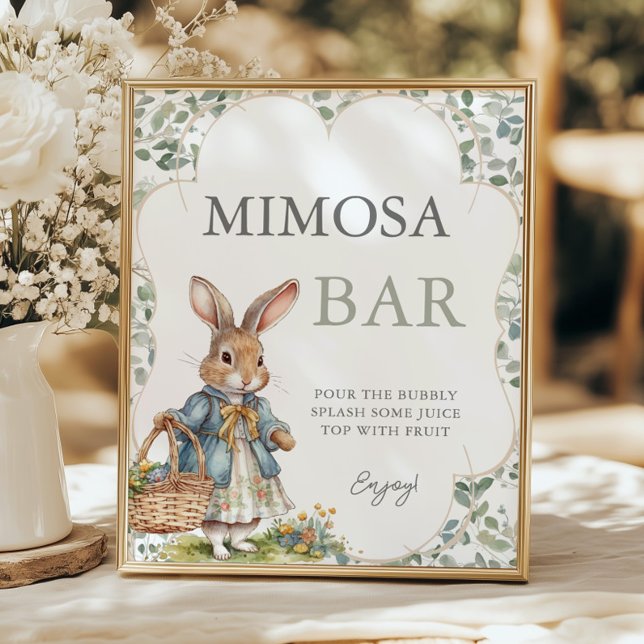 Peter Rabbit Girl Baby Shower Mimosa Bar Poster (Creator Uploaded)