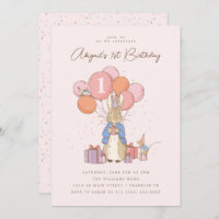 Peter Rabbit| Girl's 1st Birthday PinkConfetti