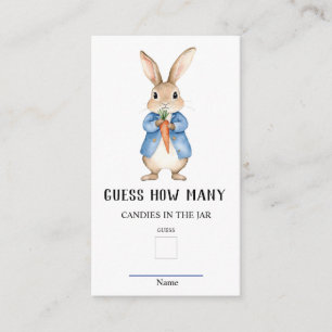 Peter Rabbit Guess How Many Baby Shower Game Enclosure Card