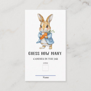 Peter Rabbit Guess How Many Baby Shower Game  Enclosure Card