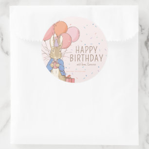 Peter Rabbit   Happy Birthday From Classic Round Sticker