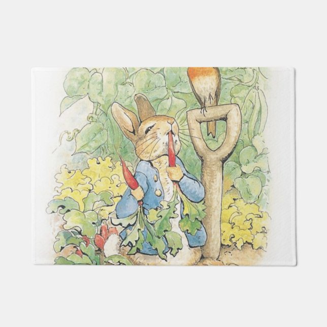 Peter Rabbit In The Garden - Beatrix Potter Doormat (Front)