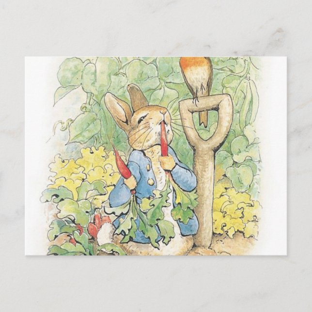 Peter Rabbit In The Garden - Beatrix Potter Postcard (Front)