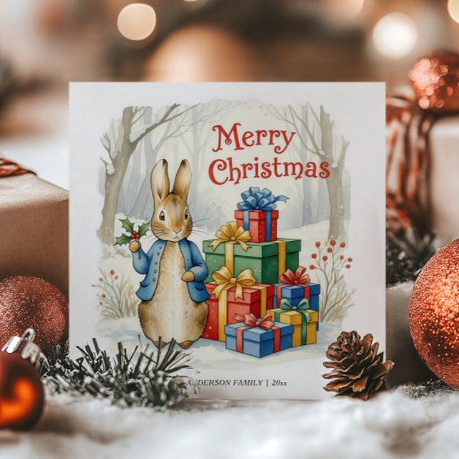 Peter Rabbit Merry Christmas Holiday Card (Creator Uploaded)