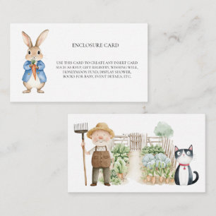 Peter Rabbit Mr. McGregor Garden Baby Shower  Enclosure Card