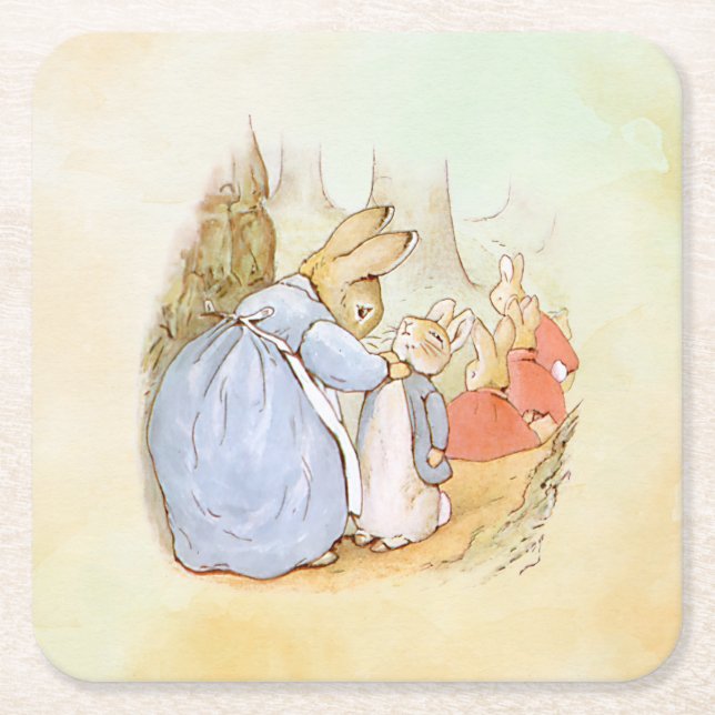 Peter Rabbit (mum)  Square Paper Coaster (Front)