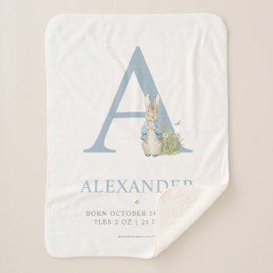 Peter Rabbit   Personalised Letter A Sherpa Blanket