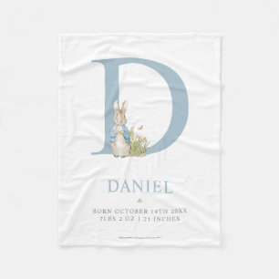 Peter Rabbit   Personalised Letter D Fleece Blanket