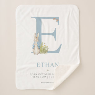 Peter Rabbit   Personalised Letter E Sherpa Blanket