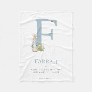 Peter Rabbit   Personalised Letter F Fleece Blanket