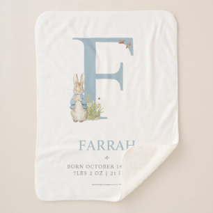 Peter Rabbit   Personalised Letter F Sherpa Blanket