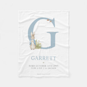 Peter Rabbit   Personalised Letter G Fleece Blanket