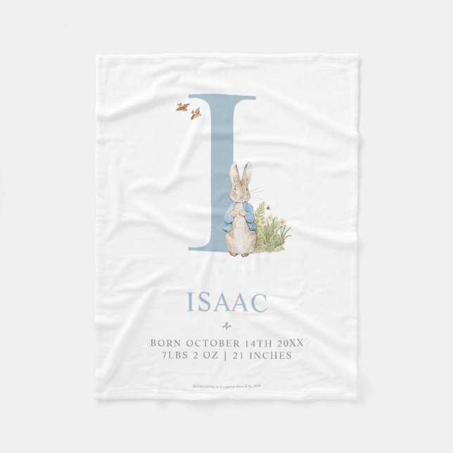 Peter Rabbit | Personalised Letter I Fleece Blanket (Front)