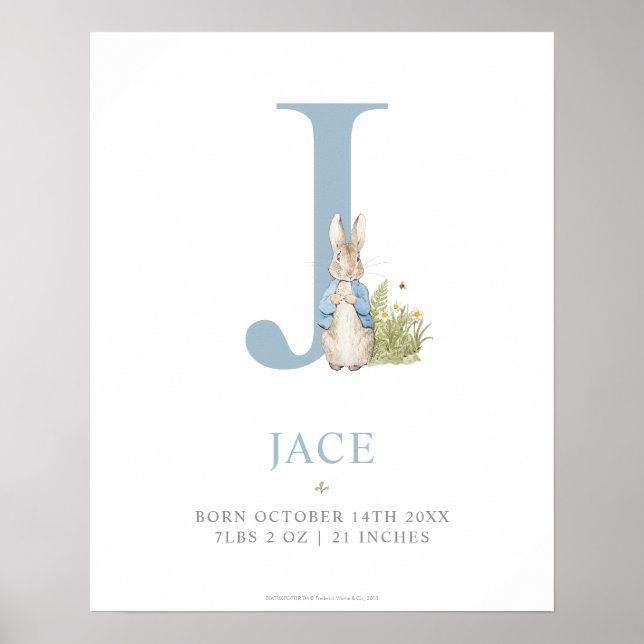 Peter Rabbit | Personalised Letter J Poster (Front)