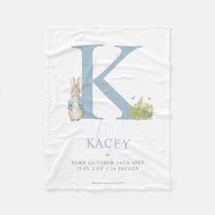Peter Rabbit   Personalised Letter K Fleece Blanket