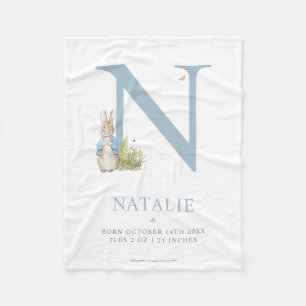 Peter Rabbit   Personalised Letter N Fleece Blanket