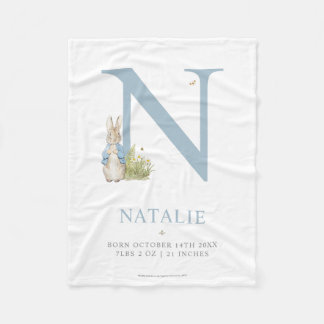 Peter Rabbit | Personalised Letter N Fleece Blanket