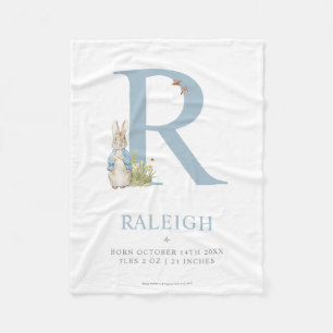 Peter Rabbit   Personalised Letter R Fleece Blanket